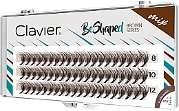 Künstliche Wimpern braun 8, 10, 12 mm C-Kurve 10D - Clavier BeShaped Brown Series Mix  — Bild N1