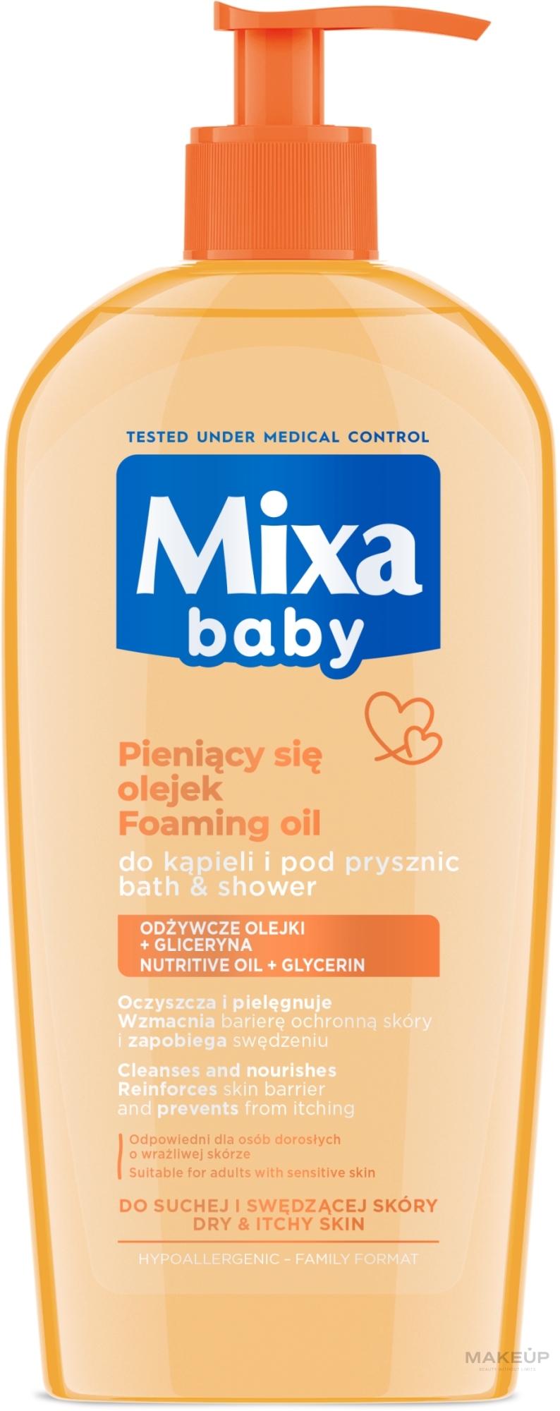 Sanftes schäumendes Bade- und Duschöl für Kinder - Mixa Baby Foaming Oil — Bild 400 ml