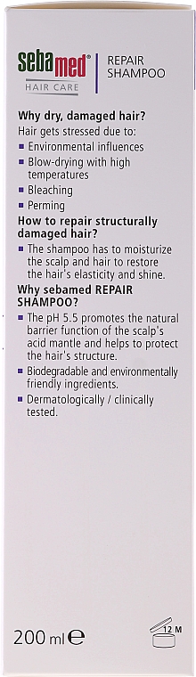 Repair Shampoo für strapaziertes und geschädigtes Haar - Sebamed Classic Repair Shampoo — Bild N2