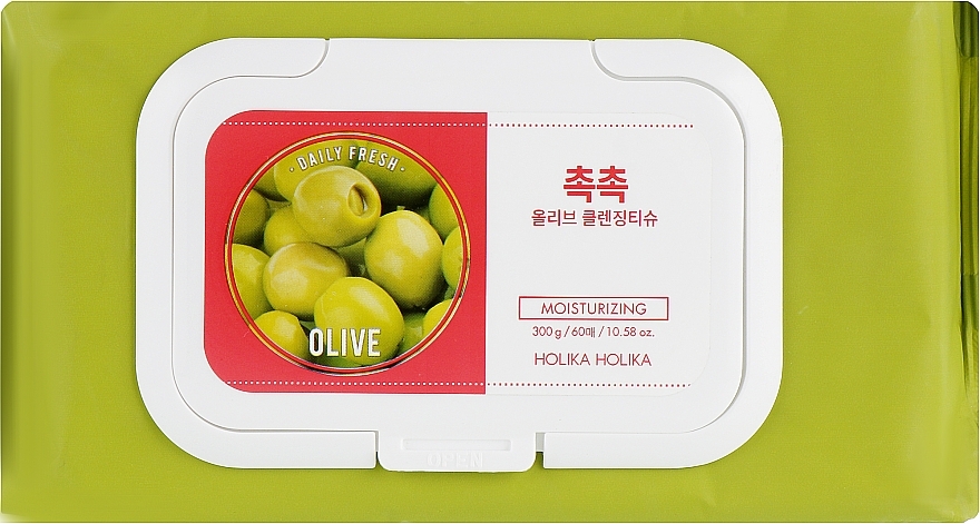 Gesichtsreinigungstücher - Holika Holika Daily Fresh Olive Cleansing Tissue — Bild N1