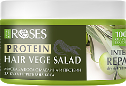 Düfte, Parfümerie und Kosmetik Reparierende Maske für trockenes und geschädigtes Haar mit Olivenöl und Protein - Nature of Agiva Roses Protein Vege Salad Mask Intense Repair
