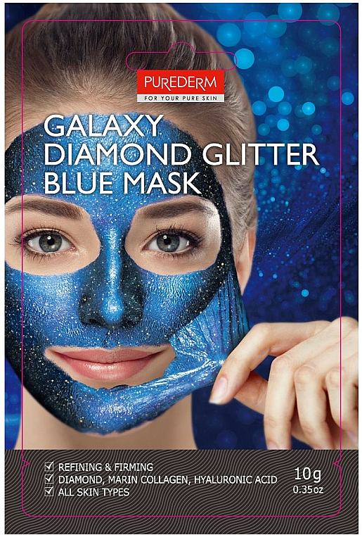 Peel-Off blaue Gesichtsmaske - Purederm Galaxy Diamond Glitter Blue Mask — Bild N1