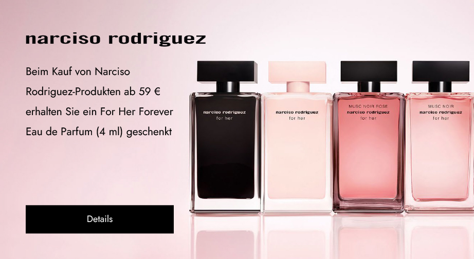 Beim Kauf von Narciso Rodriguez-Produkten ab 59 € erhalten Sie ein For Her Forever Eau de Parfum (4 ml) geschenkt