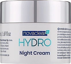 Düfte, Parfümerie und Kosmetik Feuchtigkeitsspendende Nachtcreme-Maske mit 10% Hyaluronsäure und Hydromanil - Novaclear Hydro Night Cream