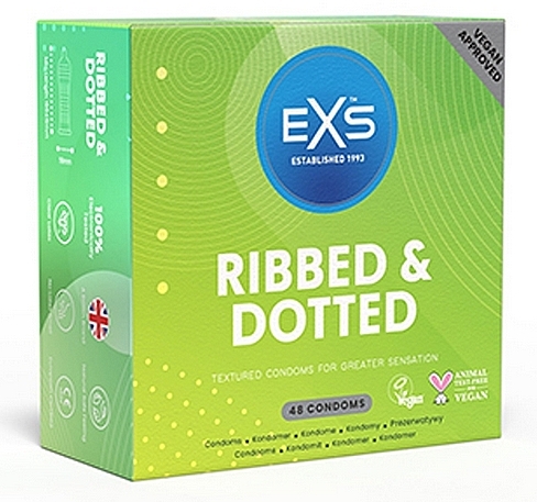 Gerippte Kondome mit Punkten - EXS Ribbed & Dotted Condoms — Bild N1