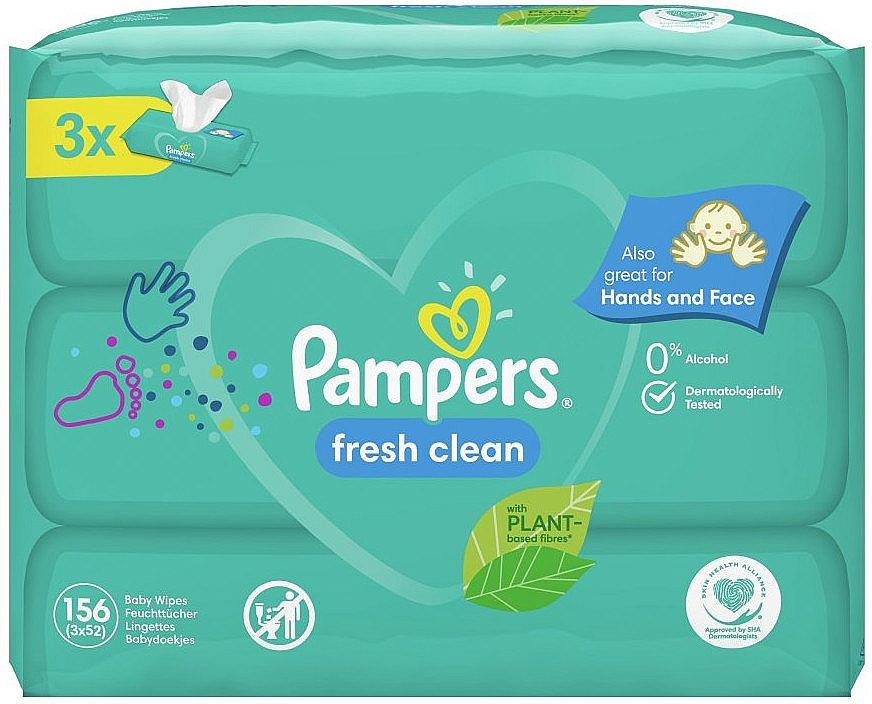 Feuchte Babytücher Baby Fresh Clean 3x52 St. - Pampers — Bild N1