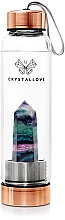 Düfte, Parfümerie und Kosmetik Wasserflasche mit Fluorit 550 ml - Crystallove Fluorite Bottle Rose Gold