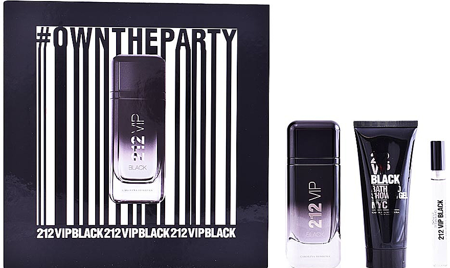 Carolina Herrera 212 VIP Black - Duftset (Eau de Parfum/100ml + Duschgel/100ml + Mini/10ml) — Bild N1