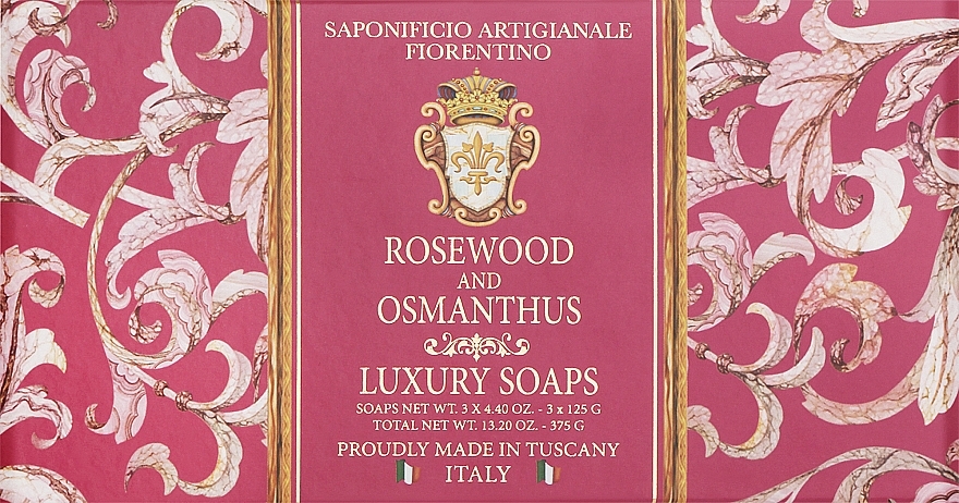 Seife Rosenholz und Osmanthus 3x125g - Saponificio Artigianale Fiorentino Rosewood And Osmatus — Bild N1