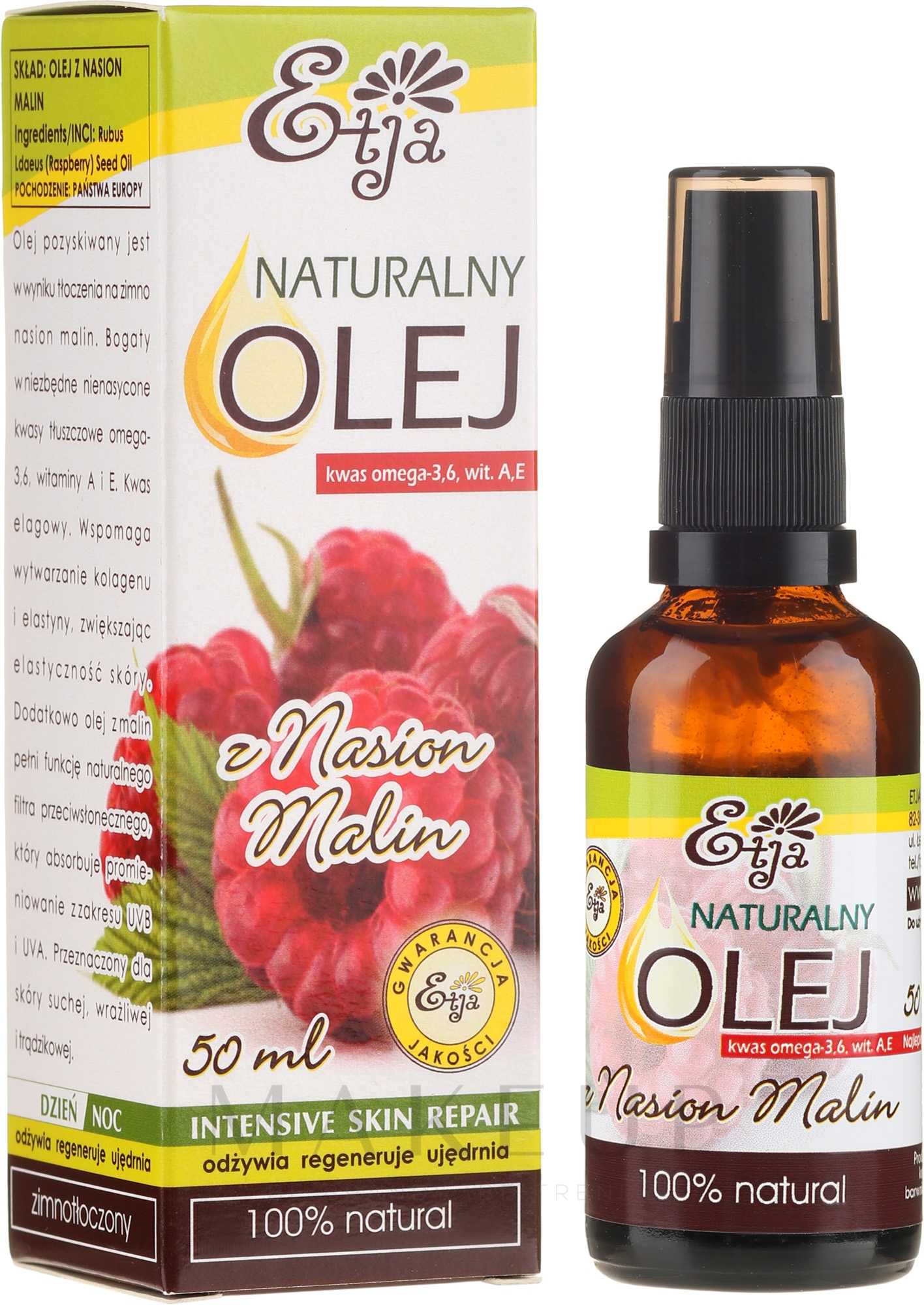 100% natürliches Himbeersamenöl - Etja Natural Raspberry Seed Oil — Bild 50 ml
