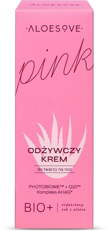 Pflegende Gesichtscreme für die Nacht - Aloesove Pink Nourishing Face Cream  — Bild N2