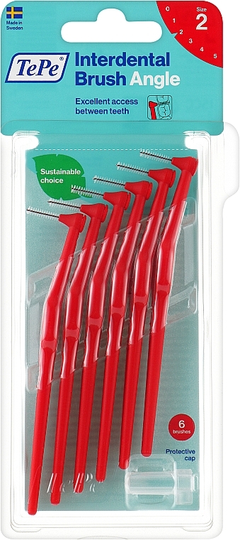 Interdentalbürsten rot - TePe Interdental Brushes Angle Red 0,5mm — Bild N1