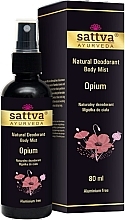 Düfte, Parfümerie und Kosmetik Natürliches Deodorant für den Körper Opium - Sattva Natural Deodorant Body Mist Opium 