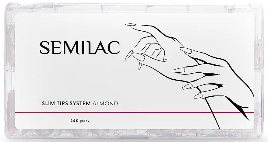 Tipps zur Nagelverlängerung - Semilac Slim Tips System Almond  — Bild N1