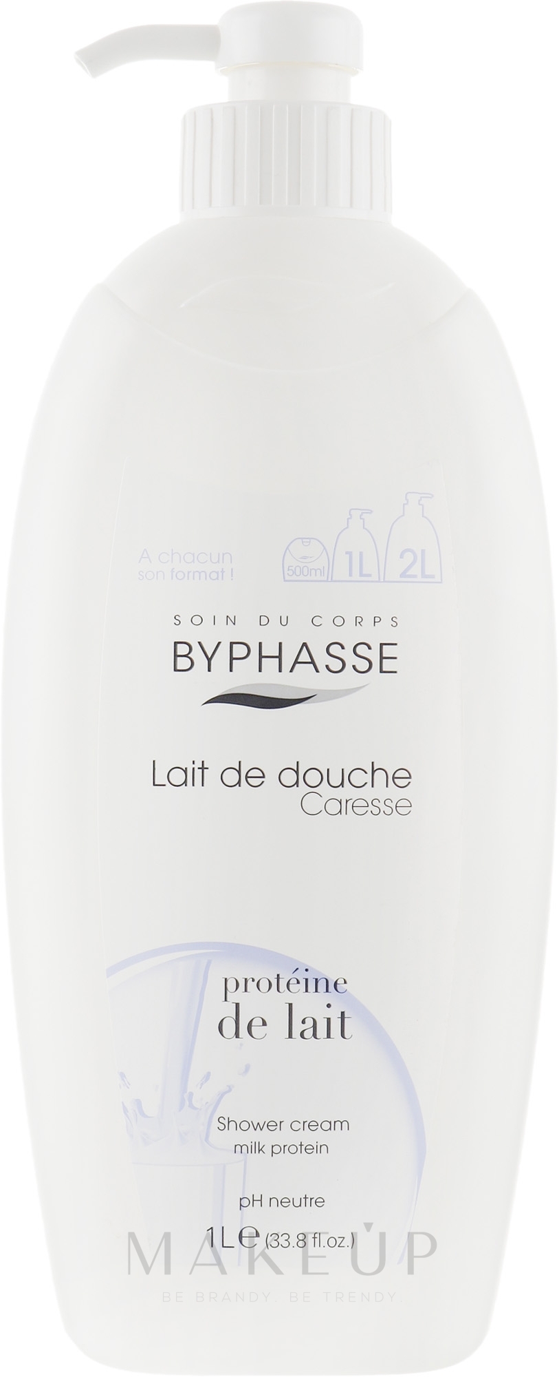 Duschcreme mit Milchprotein - Byphasse Caresse Shower Cream — Bild 1000 ml