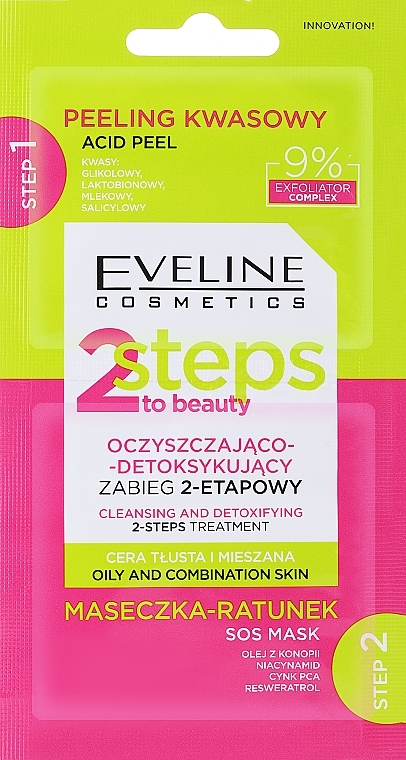 Reinigende und entgiftende zweistufige Gesichtsbehandlung	 - Eveline Cosmetics Cleansing and Detoxifying 2-step Treatment — Bild N1