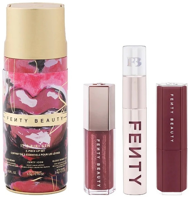 Zestaw - Fenty Beauty It's Riri Szn Gift Set (Lipgloss/9 ml + Lippenstift/5,6 ml + Lipgloss/3,6 g) — Bild N1