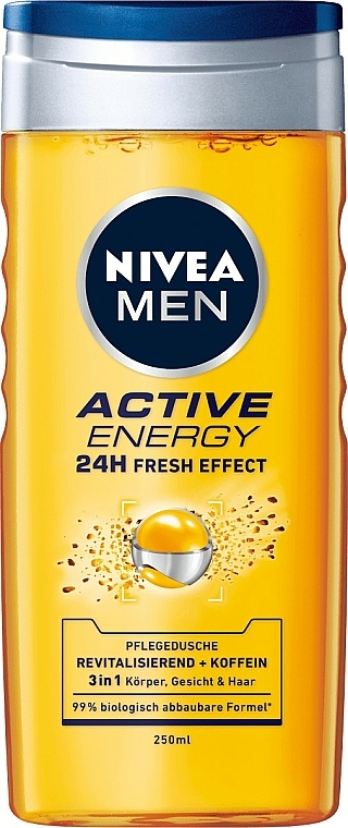 Körperpflegeset - Nivea Men Active Energy (After Shave Balsam 100ml + Duschgel 250ml + Deospray 150ml) — Bild N3