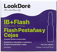 Düfte, Parfümerie und Kosmetik Konzentriertes Serum in Ampullen für Wimpern und Augenbrauen - LookDore IB+Flash Flash Lashes Ampoules