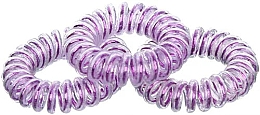 Düfte, Parfümerie und Kosmetik Spiral-Haargummi Anti Ziep violett 3 St. Durchmesser 5 cm - Titania