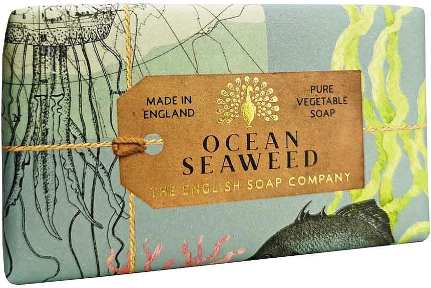 Naturseife mit Meeresalgen - The English Soap Company Anniversary Collection Ocean Seaweed Scented Wrapped Bar — Bild N1