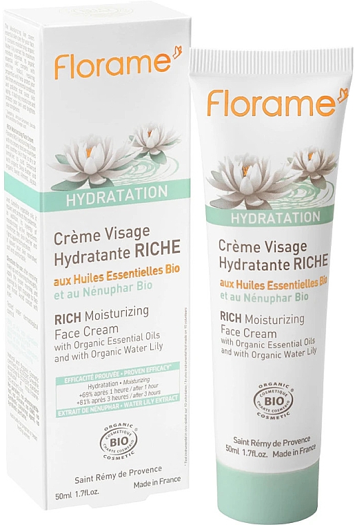 Feuchtigkeitscreme für trockene und empfindliche Haut - Florame Hydratation Rich Moisturizing Face Cream — Bild N1