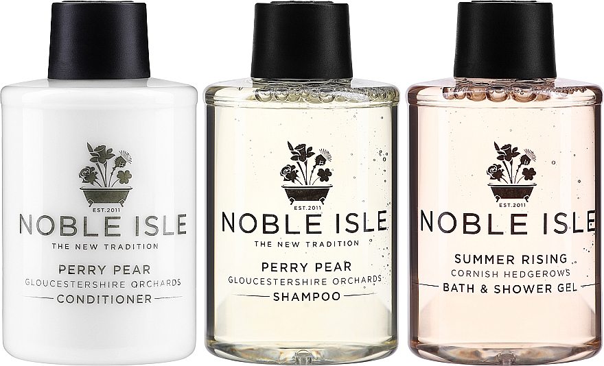 Noble Isle Travel Trio Gift Set - Haarpflegeset (Shampoo 75ml + Conditioner 75ml + Duschgel 75ml)  — Bild N2