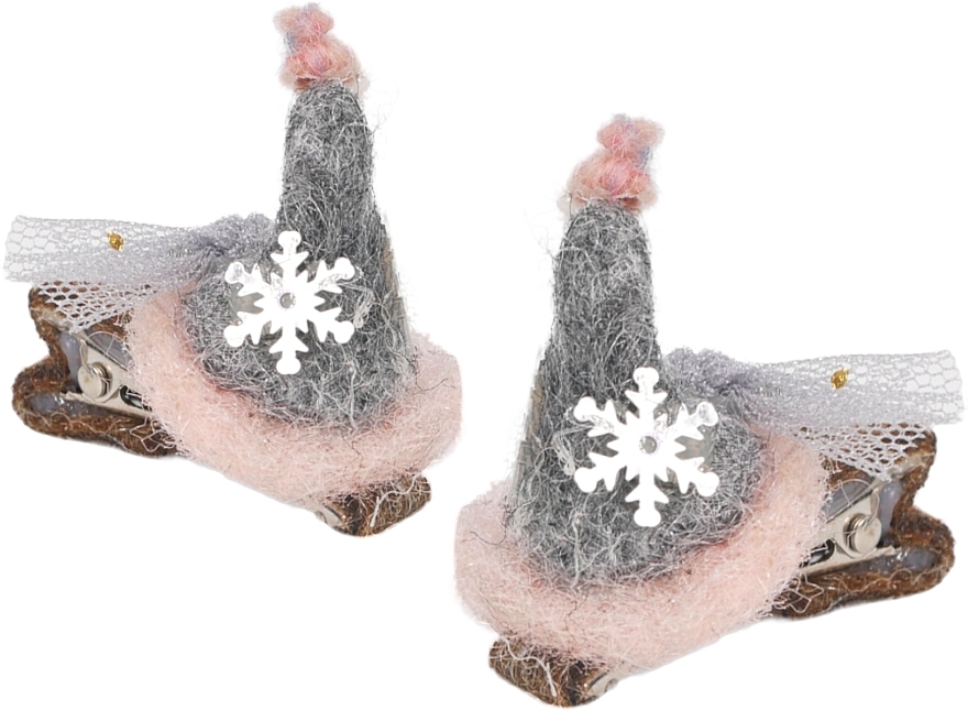 Haarspangen-Set Schlitten für den Weihnachtsmann grau - Lolita Accessories — Bild N1