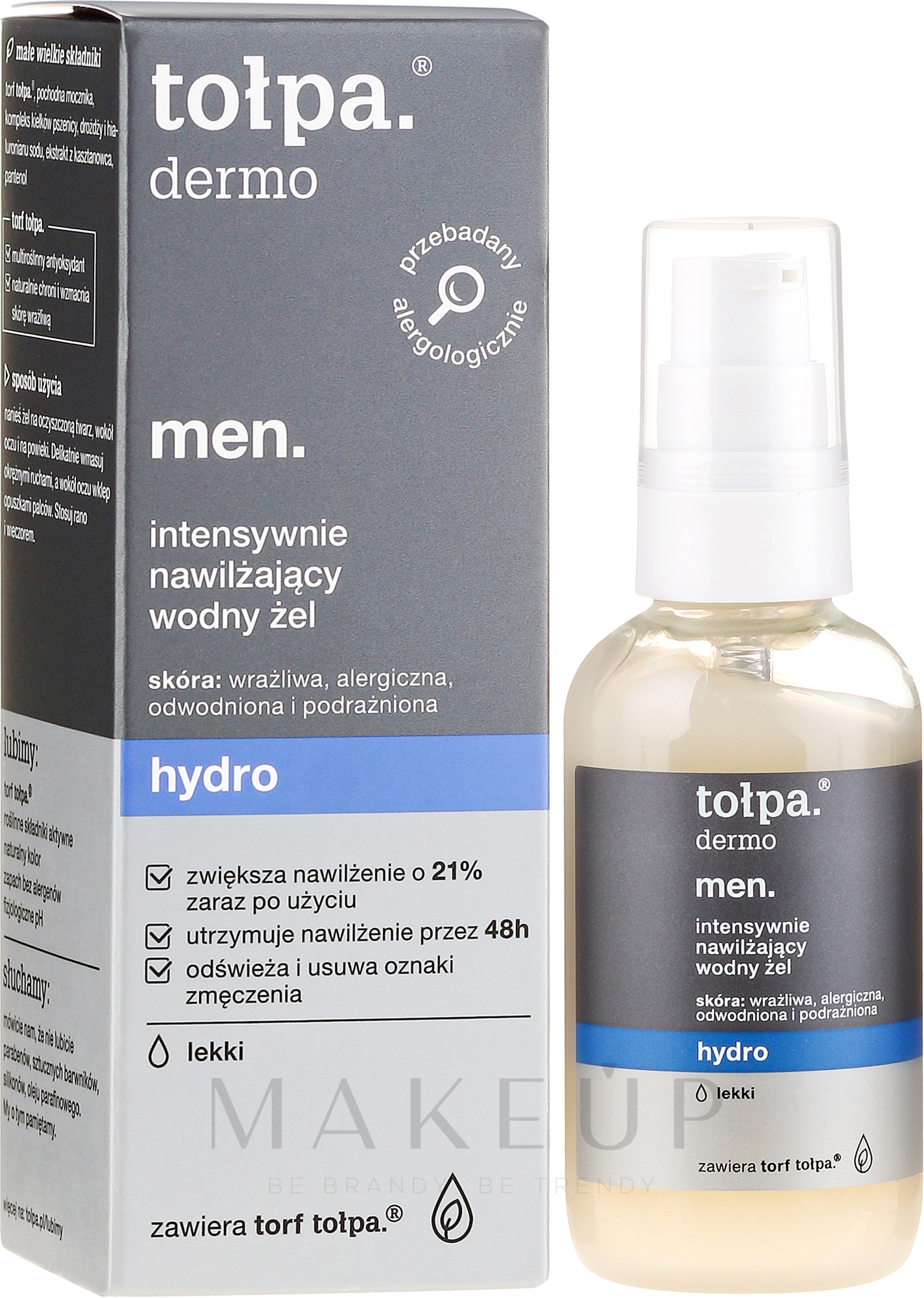 Intensiv feuchtigkeitsspendendes Gesichtsgel für Männer - Tolpa Dermo Men Hydro Intensive Moisturising Gel — Bild 75 ml