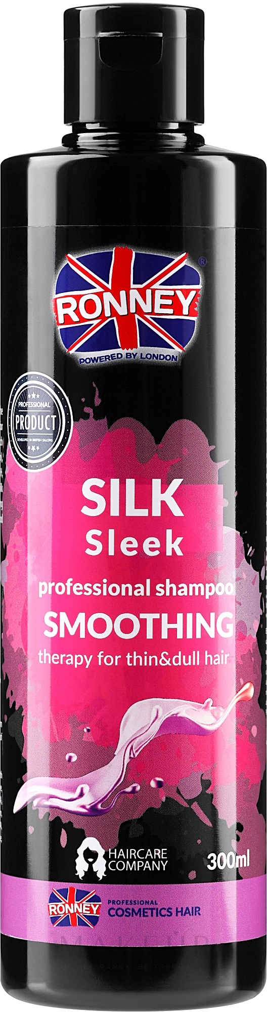 Shampoo mit Seidenproteinen - Ronney Professional Silk Sleek Smoothing Shampoo — Bild 300 ml