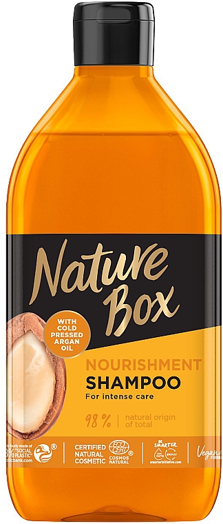 Intensiv pflegendes Shampoo mit Arganöl - Nature Box Nourishment Vegan Shampoo With Cold Pressed Argan Oil — Bild N1