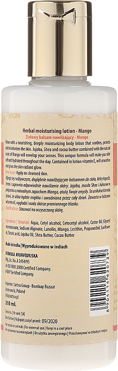 Körperlotion - Sattva Herbal Moisturising Lotion Mango — Bild N2