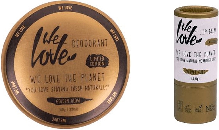 Gesichts- und Körperpflegeset - We Love The Planet Golden Glow (Deodorant 40g + Lippenbalsam 4.9g) — Bild N2