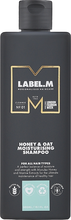 Feuchtigkeitsspendendes Shampoo mit Honig und Hafer - Label.m Cleanse Honey & Oat Shampoo — Bild N1