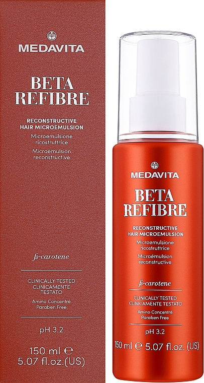 Reparierende Mikroemulsion für geschädigtes Haar - Medavita Beta Refibre Recontructive Hair Microemulsion — Bild N2