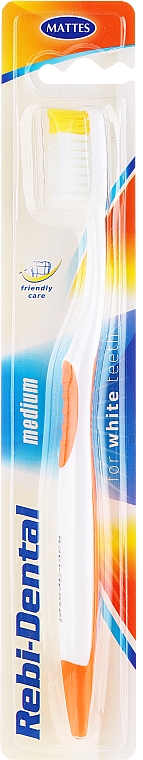 Zahnbürste mittel Rebi-Dental M46 weiß-orange - Mattes — Bild N1
