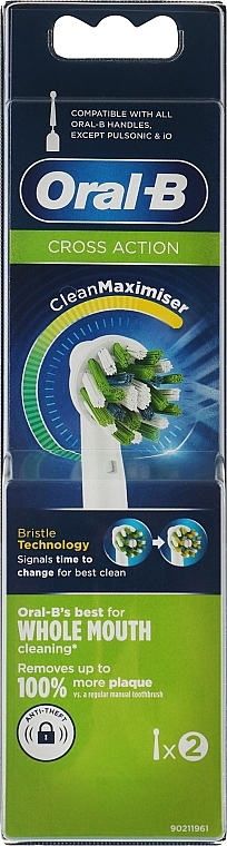 Ersatzkopf für elektrische Zahnbürste 2 St. - Oral-B Cross Action Power Toothbrush Refill Heads — Bild N1