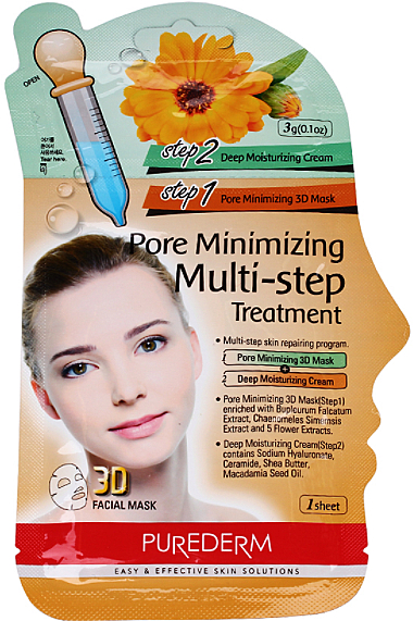 Zweistufige Gesichtsmaske zur Porenreduzierung - Purederm Pore Minimizing Multi-Step Treatment — Bild N1