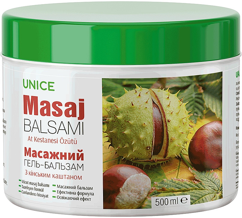 Massage-Gel-Balsam mit Rosskastanie und Koffein - Unice Horse Chestnut Balsam — Bild N1