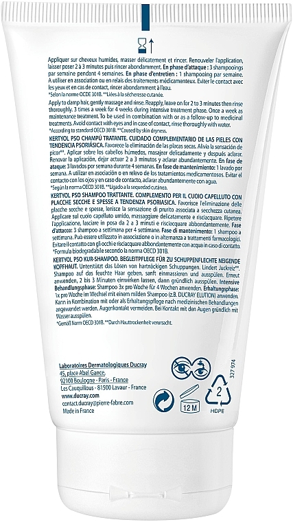 Ausgleichendes und pflegendes Kur-Shampoo für zu Schuppenflechte neigende Kopfhaut und gegen Reizungen - Ducray Kertyol P.S.O. Rebalancing Treatment Shampoo — Bild N2