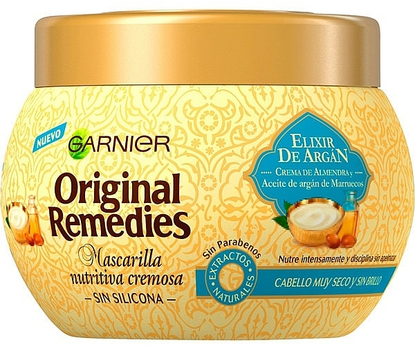 Regenerierende und feuchtigkeitsspendende Haarmaske mit marokkanischem Arganöl - Garnier Original Remedies Nourishing Hair Mask Elixir De Argan — Bild N2