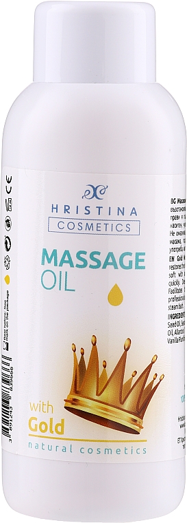 Pflegendes und regenerierendes Massageöl für den Körper mit Goldpuder - Hristina Professional Gold Massage Oil — Bild N1