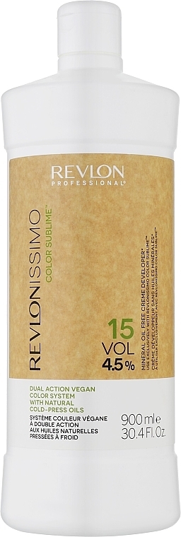 Pflegende vegane Haar-Oxidationscreme - Revlon Revlonissimo Color Sublime Mineral Oil Free Creme Developer 15 Vol 4.5%  — Bild N2