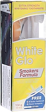 Düfte, Parfümerie und Kosmetik Zahnpflegeset für Raucher - White Glo Smokers Formula Whitening Toothpaste (Zahnpasta 100ml + Zahnbürste hellgrün + Interdentalzahnstocher)