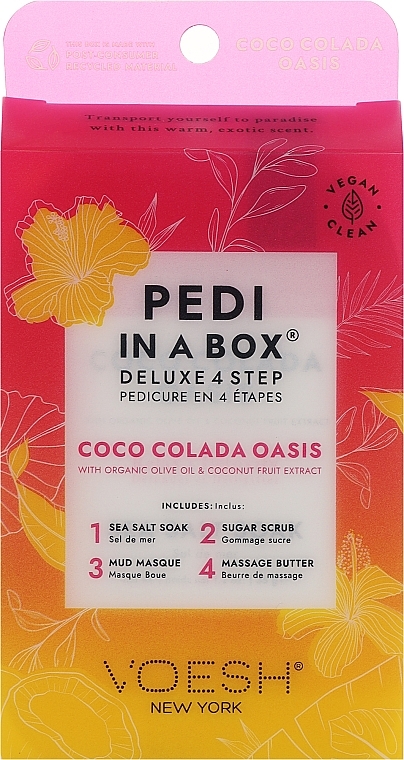 Pediküre-Set - Voesh Pedi In A Box Deluxe 4 Step Coco Colada Oasis — Bild N1