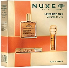 Geschenkset (Gesichtsöl 50 ml + Öl-roll-on 8 ml + Lippenbalsam 10 ml) - Nuxe Huile Prodigieuse The Infinite Glow  — Bild N1