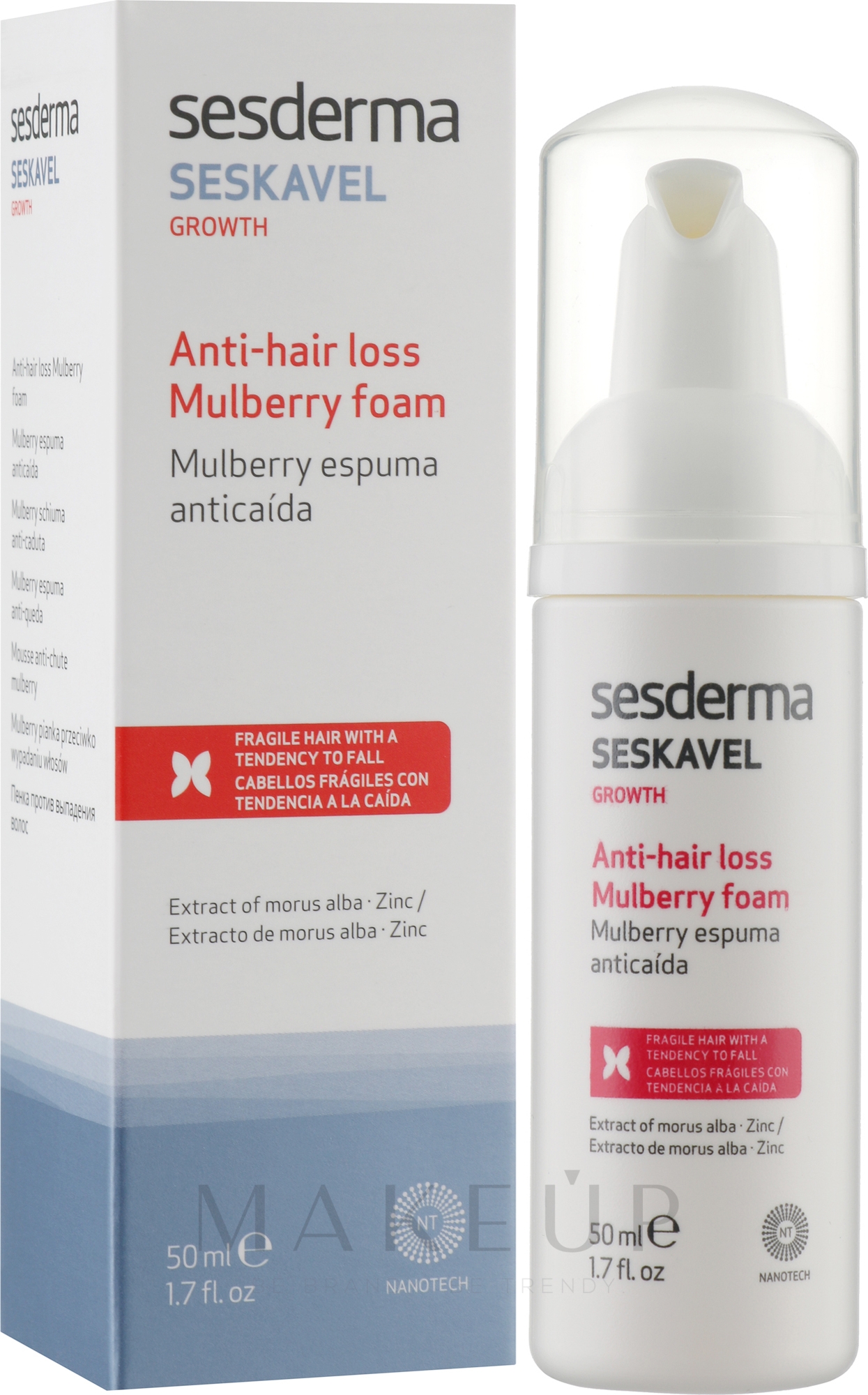 Schaum gegen Haarausfall - Sesderma Seskavel Growth Anri-hair Loss Mulberry Foam — Bild 50 ml