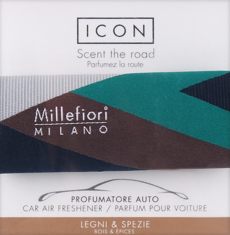 Auto-Lufterfrischer Holz und Gewürze - Millefiori Milano Icon Textile Geometric Car Air Freshener — Bild N1