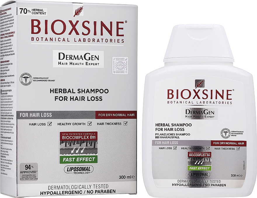 Pflanzliches Shampoo gegen Haarausfall für normales und trockenes Haar - Biota Bioxsine Shampoo — Bild N2