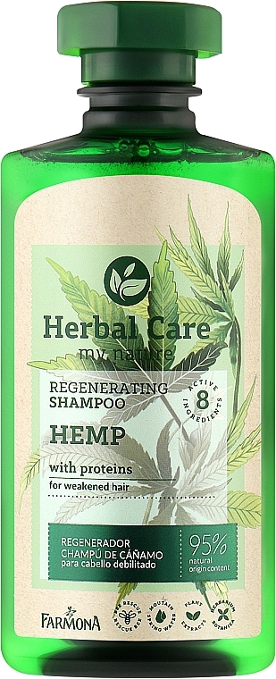 Regenerierendes Shampoo mit Hanföl und Proteinen - Farmona Herbal Care Regenerating Shampoo with Hemp Oil and Protein — Bild N1